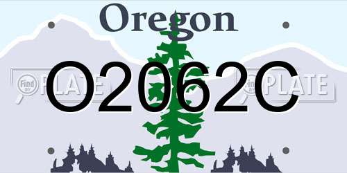 O2062C Oregon License Plate