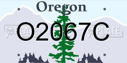 O2067C Oregon License Plate