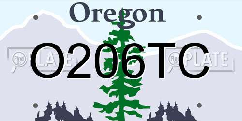O206TC Oregon License Plate