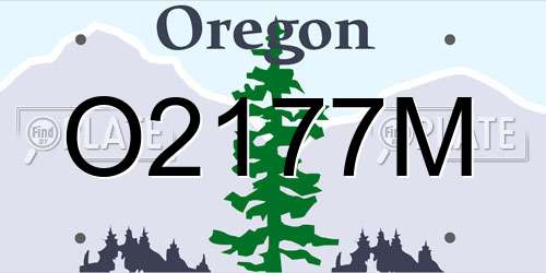 O2177M Oregon License Plate