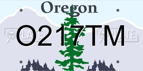 O217TM Oregon License Plate