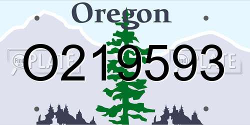 O219593 Oregon License Plate