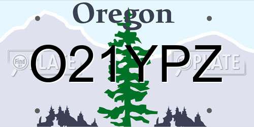 O21YPZ Oregon License Plate