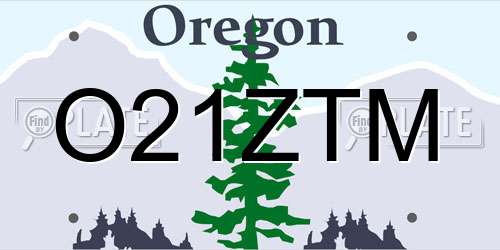 O21ZTM Oregon License Plate