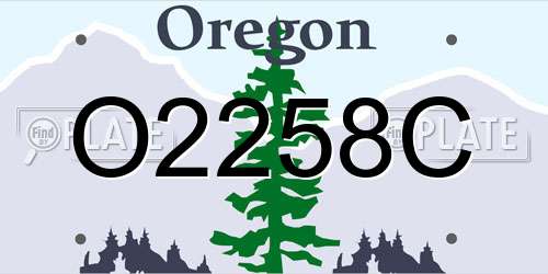 O2258C Oregon License Plate