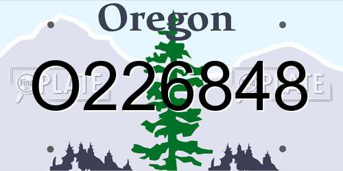 O226848 Oregon License Plate