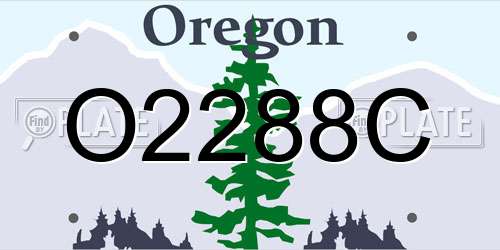 O2288C Oregon License Plate