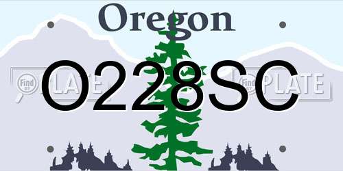 O228SC Oregon License Plate