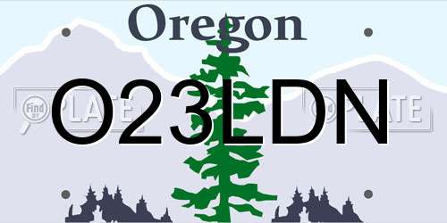 O23LDN Oregon License Plate