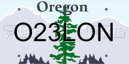 O23LON Oregon License Plate