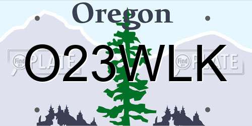 O23WLK Oregon License Plate
