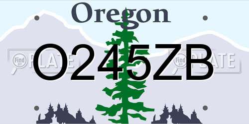 O245ZB Oregon License Plate