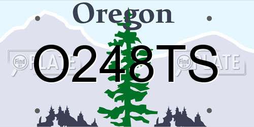 O248TS Oregon License Plate