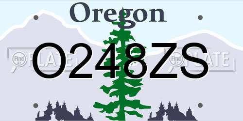 O248ZS Oregon License Plate