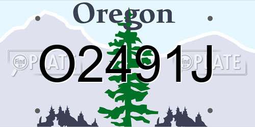 O2491J Oregon License Plate