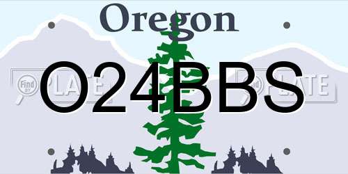 O24BBS Oregon License Plate