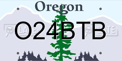 O24BTB Oregon License Plate
