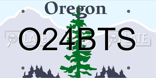 O24BTS Oregon License Plate