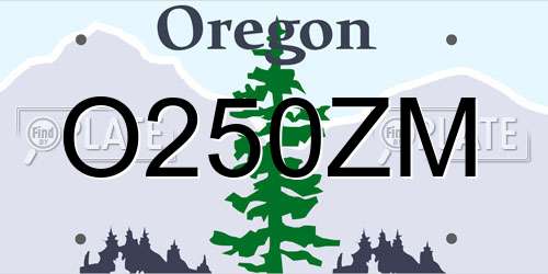 O250ZM Oregon License Plate