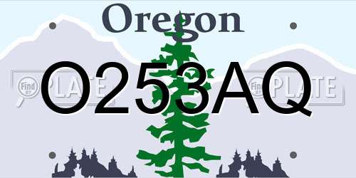 O253AQ Oregon License Plate
