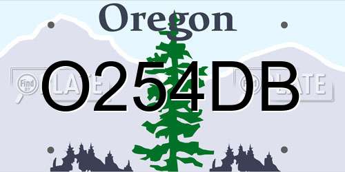 O254DB Oregon License Plate