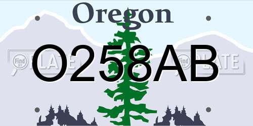 O258AB Oregon License Plate