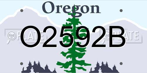 O2592B Oregon License Plate