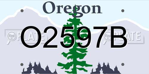 O2597B Oregon License Plate
