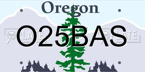 O25BAS Oregon License Plate
