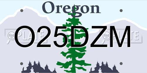 O25DZM Oregon License Plate