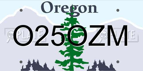 O25OZM Oregon License Plate