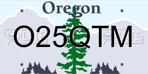 O25QTM Oregon License Plate