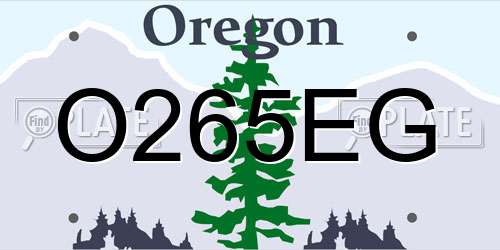 O265EG Oregon License Plate