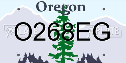 O268EG Oregon License Plate
