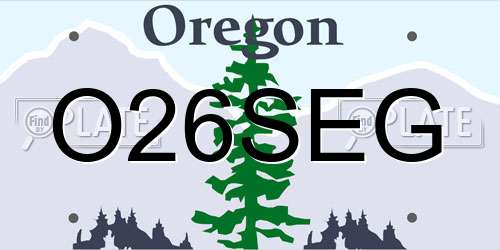 O26SEG Oregon License Plate