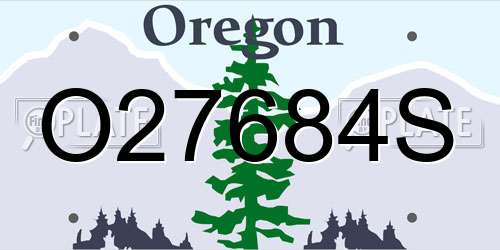 O27684S Oregon License Plate