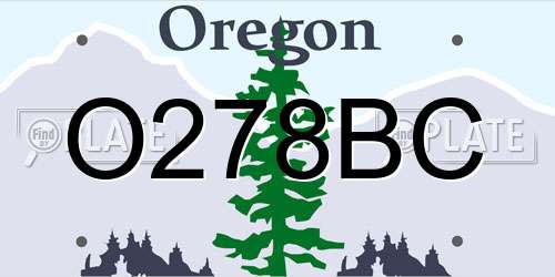 O278BC Oregon License Plate