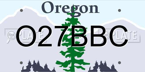 O27BBC Oregon License Plate