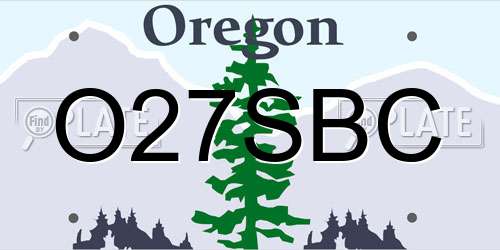 O27SBC Oregon License Plate