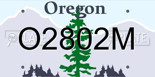 O2802M Oregon License Plate