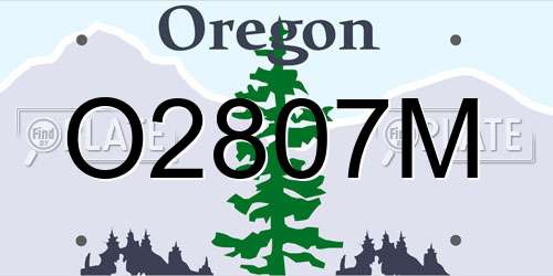 O2807M Oregon License Plate