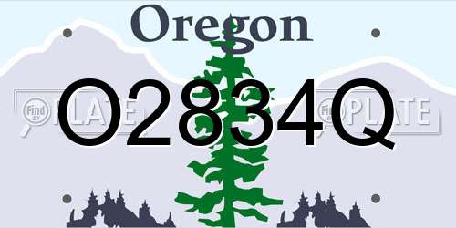 O2834Q Oregon License Plate