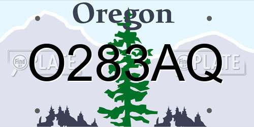 O283AQ Oregon License Plate