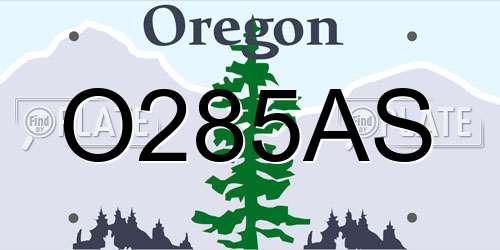 O285AS Oregon License Plate