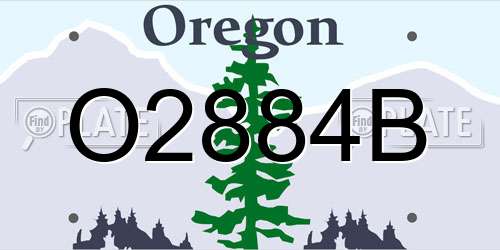 O2884B Oregon License Plate