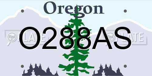 O288AS Oregon License Plate