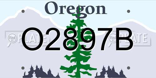 O2897B Oregon License Plate