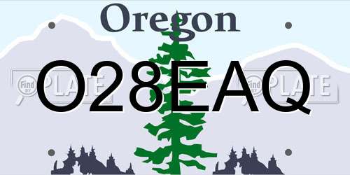 O28EAQ Oregon License Plate