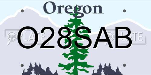 O28SAB Oregon License Plate
