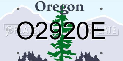 O2920E Oregon License Plate